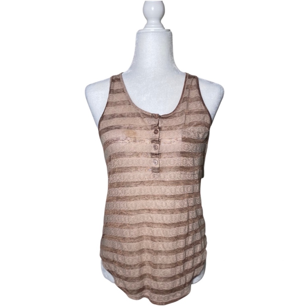 Tela High Low Striped Dusty Rose Tank Top size Medium